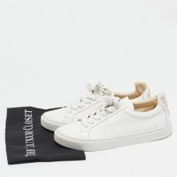 Sophia Webster White Leather Butterfly Low Top Sneakers Size 38