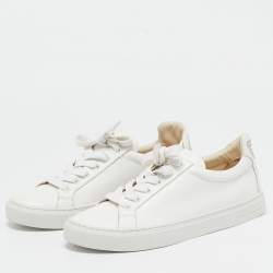 Sophia Webster White Leather Butterfly Low Top Sneakers Size 38