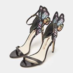 Pre Owned Sophia Webster Multicolor Embroidered Leather Chiara Ankle Strap Sandals Size 40