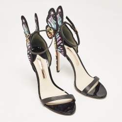 Pre Owned Sophia Webster Multicolor Embroidered Leather Chiara Ankle Strap Sandals Size 40