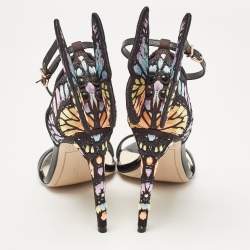 Pre Owned Sophia Webster Multicolor Embroidered Leather Chiara Ankle Strap Sandals Size 40