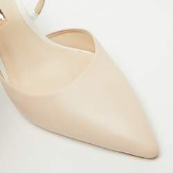 Sophia Webster Beige/White Leather Pointed Toe Mules Size 41