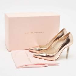 Sophia Webster Rose Gold Leather Crystal Embellished Heel Coco Pumps Size 36.5