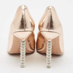 Sophia Webster Rose Gold Leather Crystal Embellished Heel Coco Pumps Size 36.5