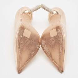 Sophia Webster Rose Gold Leather Crystal Embellished Heel Coco Pumps Size 36.5