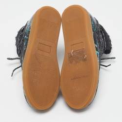 Pre Owned Sophia Webster Black Patent Leather and Glitter Snow Boots Size 39