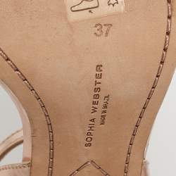 Pre Owned Sophia Webster Gold Leather Maya Ankle Strap Sandals Size 37