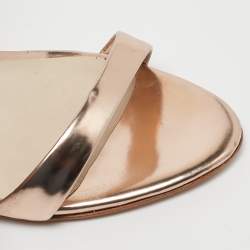 Pre Owned Sophia Webster Gold Leather Maya Ankle Strap Sandals Size 37