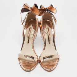 Pre Owned Sophia Webster Gold Leather Maya Ankle Strap Sandals Size 37