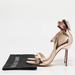 Pre Owned Sophia Webster Gold Leather Maya Ankle Strap Sandals Size 37