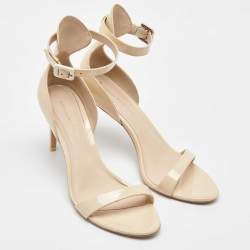 Sophia Webster Cream Patent Leather Nicole Ankle Strap Sandals Size 39
