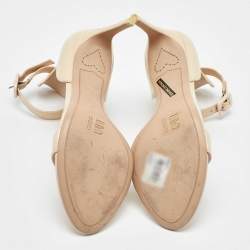 Sophia Webster Cream Patent Leather Nicole Ankle Strap Sandals Size 39