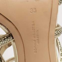 Sophia Webster Gold Glitter and Leather Strappy Sandals Size 38