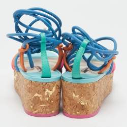 Sophia Webster Multicolor Leather Cord Copacabana Platform Sandals Size 37.5