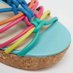 Sophia Webster Multicolor Leather Cord Copacabana Platform Sandals Size 37.5