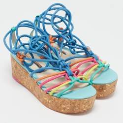 Sophia Webster Multicolor Leather Cord Copacabana Platform Sandals Size 37.5