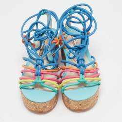 Sophia Webster Multicolor Leather Cord Copacabana Platform Sandals Size 37.5