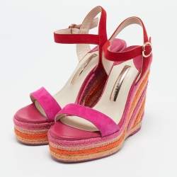 Sophia Webster Multicolor Suede Lucita Espadrille Sandals Size 37