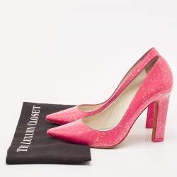 Sophia Webster Pink Glitter Patent Leather Pointed Toe Pumps Size 39.5