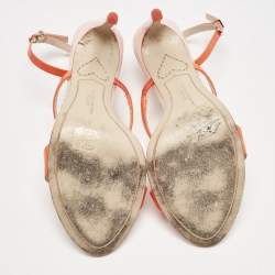 Sophia Webster Orange Patent Leather Rosalind Ankle Strap Sandals Size 36
