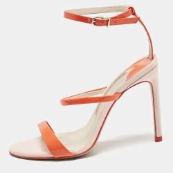 Sophia Webster Orange Patent Leather Rosalind Ankle Strap Sandals Size 36