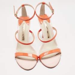 Sophia Webster Orange Patent Leather Rosalind Ankle Strap Sandals Size 36
