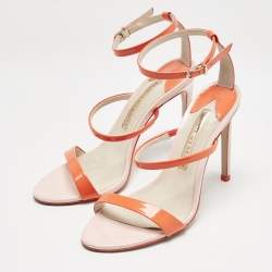 Sophia Webster Orange Patent Leather Rosalind Ankle Strap Sandals Size 36