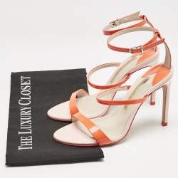 Sophia Webster Orange Patent Leather Rosalind Ankle Strap Sandals Size 36