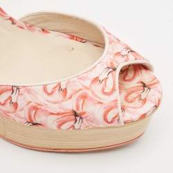 Sophia Webster Multicolor Canvas Lucita Mid Wedge Sandals Size 38