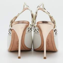 Sophia Webster White Leather Angelo Pointed Toe Slingback Pumps Size 40