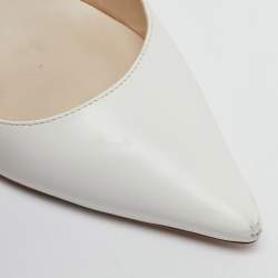 Sophia Webster White Leather Angelo Pointed Toe Slingback Pumps Size 40