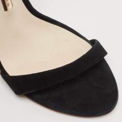 Sophia Webster Black/Rose Gold Suede and Leather Evangeline Open Toe Sandals Size 36.5