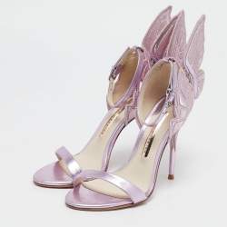 Sophia Webster Purple Patent Leather Chiara Butterfly Ankle Strap Sandals Size 35