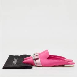 Sophia Webster Pink Satin Andie Bow Flat Mules Size 38