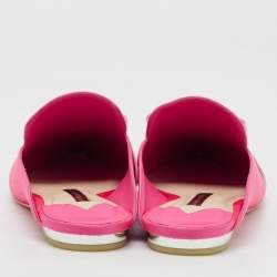 Sophia Webster Pink Satin Andie Bow Flat Mules Size 38