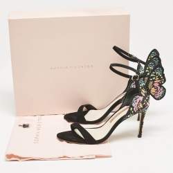 Sophia Webster Multicolor Print Fabric and Suede Embellished Chiara Sandals Size 37.5