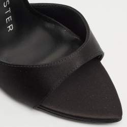 Sophia Webster Black Satin Crystal Embellished Ankle Strap Sandals Size 38