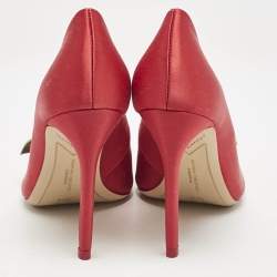Sophia Webster Red Satin Rosette Pointed Toe Pumps Size 38.5