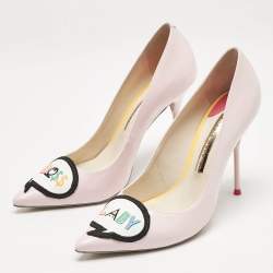 Sophia Webster Pink Patent Leather Lady Boss Pointed Toe Pumps Size 38.5
