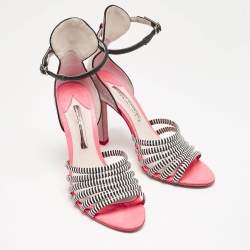 Sophia Webster Multicolour Glitter Leather Ankle Strap Sandals Size 40