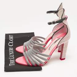 Sophia Webster Multicolour Glitter Leather Ankle Strap Sandals Size 40