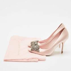 Pre Owned Sophia Webster Light Pink Satin Lilico Pumps Size 39.5