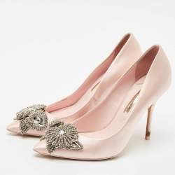 Pre Owned Sophia Webster Light Pink Satin Lilico Pumps Size 39.5