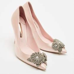 Pre Owned Sophia Webster Light Pink Satin Lilico Pumps Size 39.5