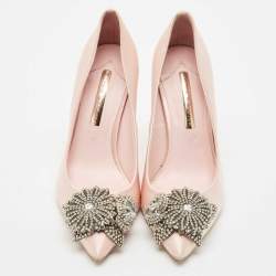 Pre Owned Sophia Webster Light Pink Satin Lilico Pumps Size 39.5