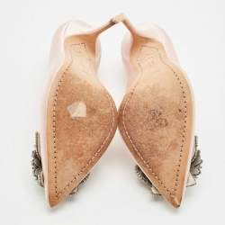 Pre Owned Sophia Webster Light Pink Satin Lilico Pumps Size 39.5