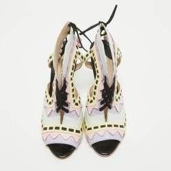 Pre Owned Sophia Webster Multicolor Leather Riko Cut Out Sandals Size 39