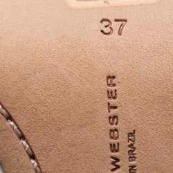 Sophia Webster Metallic Rose Gold/White Leather Evangeline Ankle Strap Sandals Size 37
