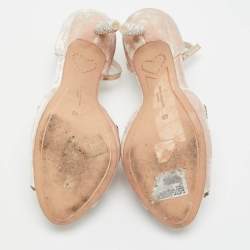 Pre Owned Sophia Webster Pink Velvet Crystal Embellished Royalty Sandals Size 40