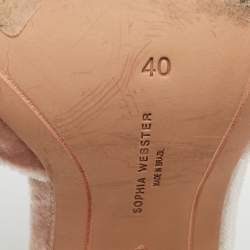 Pre Owned Sophia Webster Pink Velvet Crystal Embellished Royalty Sandals Size 40